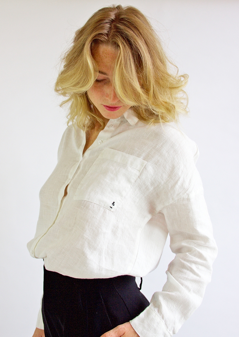 Industrie – Tennyson Linen Long Sleeve Shirt – White